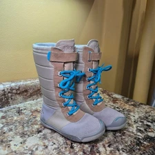 Plae Girls Size 10 Jack WP Waterproof Winter Boots Gray Tan Blue