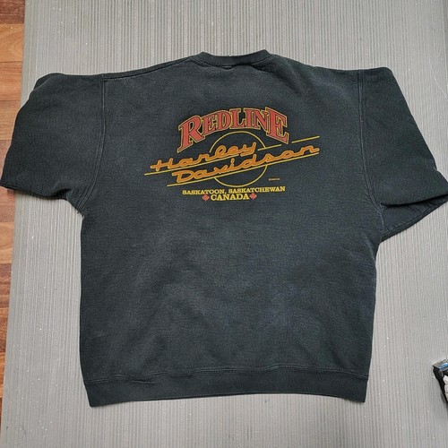 Vintage Harley Davidson Redline Crewneck Pullover Sweater Mens XL Black
