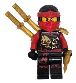 LEGO Ninjago Skybound Kai Red Ninja w/ Katanas Scabbard Shuriken + Sticker