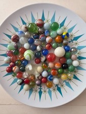 1 lb Lot of Mixed Marbles Shooters Agates Glass Variety 25