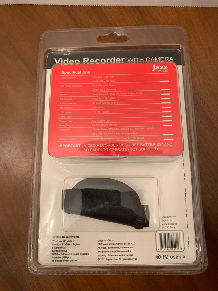 Jazz DVX40 Video Recorder with Camera Color LCD Screen Brand New Sealed - Image 3 of 4