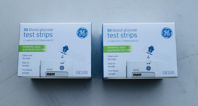 #ad GE100 100 Blood Glucose Test Strips with Patented Gold Electrode Test Strip $26.99