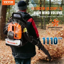 VEVOR 62CC Backpack Leaf Blower - Powerful 2-Cycle Gas Engine, 1110CFM Air Volum