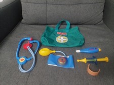 Fisher Price Toy Medical Bag Green Doctor Nurse Pretend Play Medical Instruments