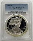 1998-P American Silver Eagle Proof ASE $1 PCGS PF70 PR70 DCAM Deep Cameo Coin