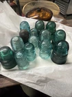 14 Vtg Antique Glass Insulator Lot Western Union AT&T Brookfield Postal Star