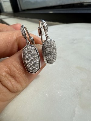 ct Lee Ohrringe in Pave Diamant und 14k Weißgold