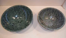 VINTAGE 1960s BROOKPARK MELMAC BLACK CONFETTI 2 pc NESTING MIXING BOWL SET