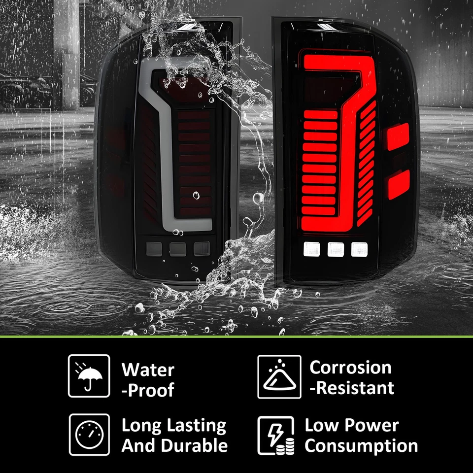 Smoke Black LED Tail Lights Lamps For 2007-2014 Chevy Silverado 1500 2500 3500HD Foto 3 de 4