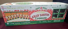 Christopher Radko Shiny Brite Christmas Jolly Santa's 9 Lamp Light Candolier VGC