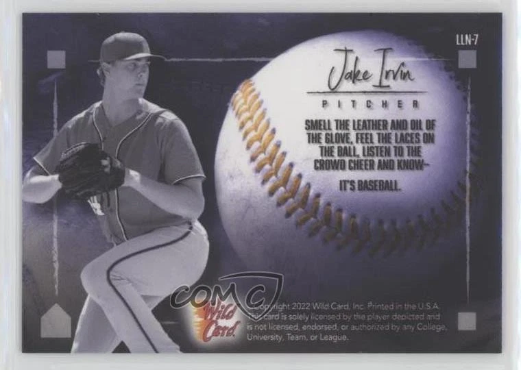 2022 Wild Card Matte SP Exclusive Leather & Lace Blue/Gold 1/1 Jake Irvin 8o1 - Image 2 of 3