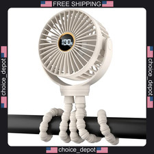 Rechargeable Baby Stroller Fan with 3 Speeds and Rotatable Head