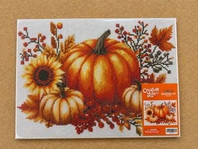 Hobby Fall Craft Diamond Dotz Art Craft Kit Thanksgiving Pumpkins 12x16 Canvas