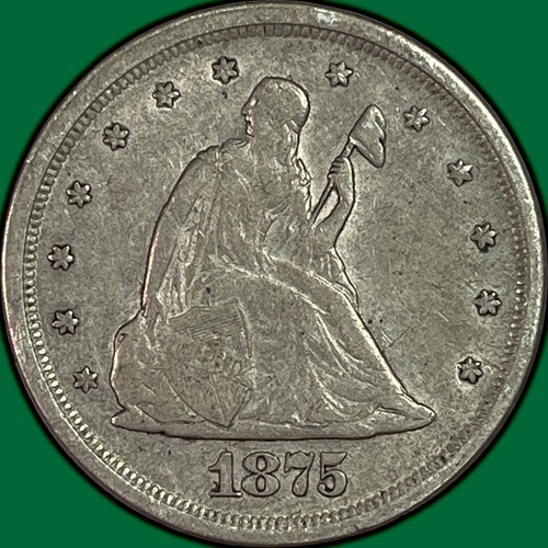 1875-S Twenty Cent Piece Choice Extremely Fine XF+ Coin #46452