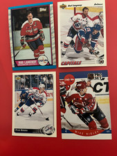 4 Card Hockey Card Lot - Washington Capitals- Rod Langway - Bondra - Ridley