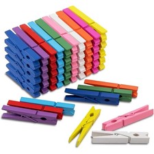 100 Pcs Colored Clothespins Wooden 2.9 Inch R...