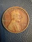 1926 Wheat Penny No Mint Mark Lincoln Cent Coin USA Vintage Rare L On Rim Error