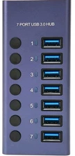 USB 3.0 Hub 7 Ports 5Gbps Fast Transfer Docking Station 5V 2.4A 36W USB 3.0...