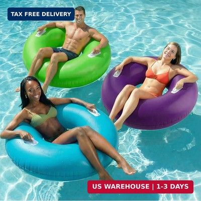 Funscape Large Inflatable Pool Float Rings for Adults Kid, 3 Pack 44'' Swim Float