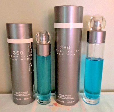 1 New in box 360 degree by Perry Ellis 3.4 oz & 1.7oz EDT Cologne for Men As Is