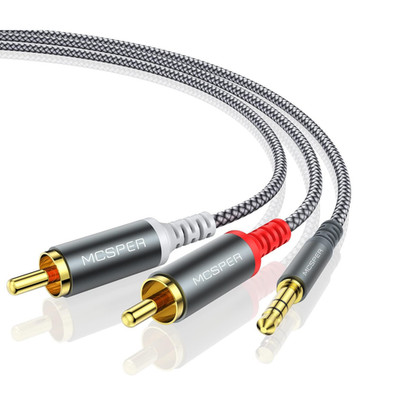 RCA to 3.5mm AUX Cable, (6 Feet) 3.5 mm 1/8 to RCA 2-Male Headphone Jack Adapter
