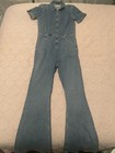 Free People We The Free Denim Jumpsuit Fared Leg Size Large Pre-Owned — photo 1