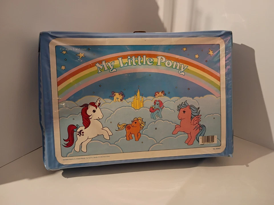 De colección 1983 Hasbro My Little Pony vinilo azul estuche de transporte 17.5"x12"x3.5" EE. UU. №.90650 Foto 2 de 4
