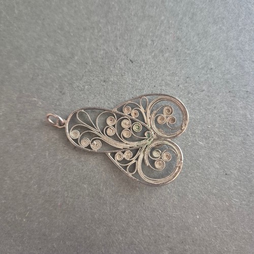 Feiner Filigran-Anhänger aus 925er Silber – Florales Vintage-Design - Bild 2 von 5