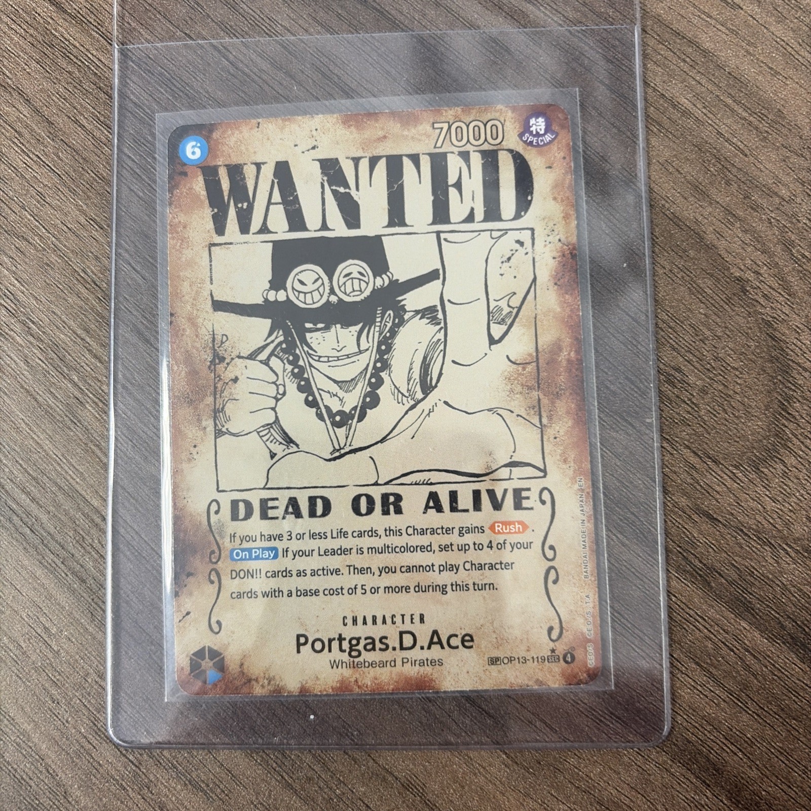 Portgas.D.Ace (119) (wanted Dead Or Alive ) OP13-119 ERROR