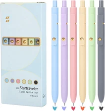 Colorful Gel Pens - 6Pcs 0.7Mm Multi-Colored Pens, Smooth Writing Coloring Journ
