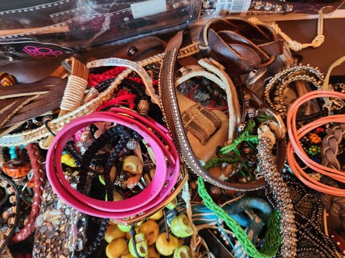 Boho Bracelet Lot – 2.84 lbs Cord, Leather, Beaded, Skull, Wraps, Festival Mix - Picture 4 of 6