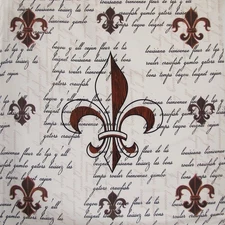 Fleur De Li Fabric Shower Curtain Bathroom Accessories French Country Home Decor
