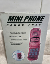 Mini Phone Hands Free Transparent Pink Corded Trimline Telephone with Belt Clip