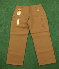 Carhartt Pants Men 42x30 Brown Loose Fit Duck Canvas Double Knee USA B01 BRN NWT