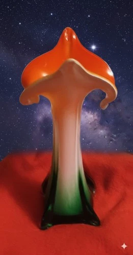 Vintage Vase Murano Venezia Calla Lilly Swung Blown Glass