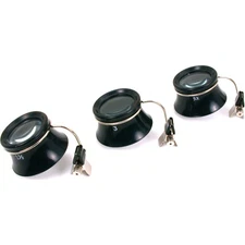 3 Jewelers Clip On Glasses Loupes Eye Magnifier Magnifying Watch Jewelery