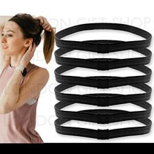 PACK OF 6 MENS GILRS LONG HAIR HEADBAND ELASTIC FOOTBALL SPORTS THIN SNAG FREE