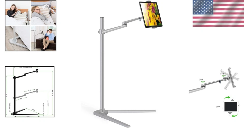 Elegant 360-Degree Adjustable Tablet Stand for Bed – Ideal for Movies & Learning - Image 2 of 4