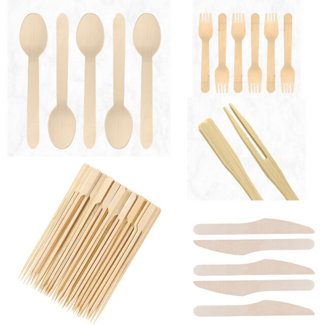 Wooden Cutlery Sets - Knives Forks & Spoons - Eco-Friendly Wooden Tableware Wooden Cutlery Sets - Knives Forks & Spoons - Eco-Friendly Wooden Tableware
