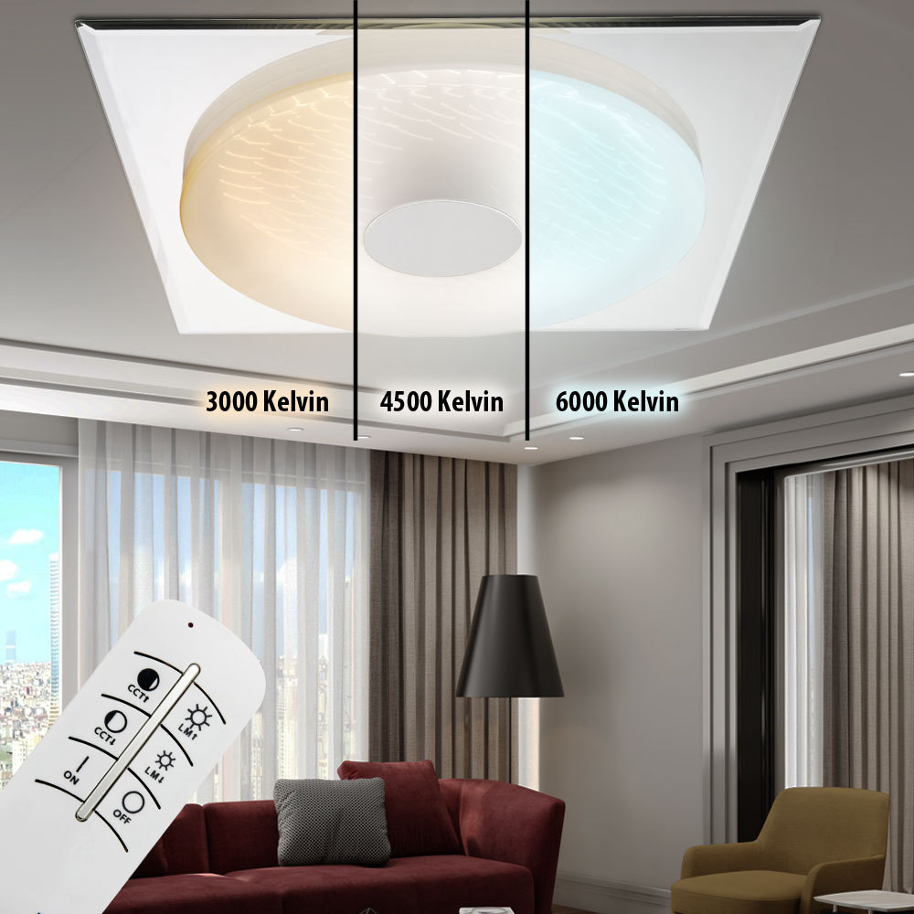LED 24 W miroir de lumière de plafond télécommande dimmable CCT contrôle EEK A LED 24 W miroir de lumière de plafond télécommande dimmable CCT contrôle EEK A