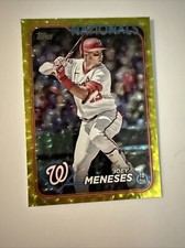 2024 Topps Joey Meneses #142 Yellow Crackle 04/50 Washington Nationals