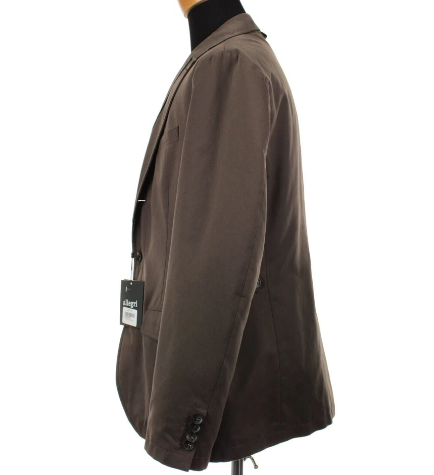 Jaqueta Allegri nova com etiquetas zíper completo e botão frontal tamanho 54R (44R EUA) em marrom sólido - Imagem 3 de 4