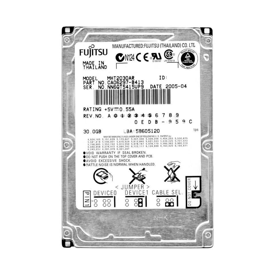Disk Fujitsu MHT2030AR CA06297-B413 30GB 4200U/Min Ata Ide 2MB 2.5'' Pollici - Immagine 2 di 3