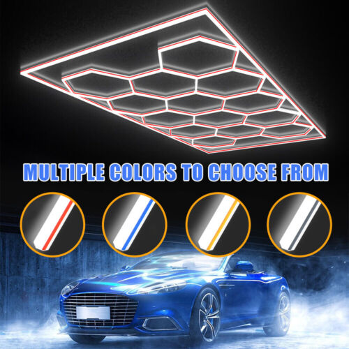14Grid Hexagon LED Lampe Röhren Werkstatt Garage Wand Decken Leuchte Beleuchtun* - Bild 2 von 47