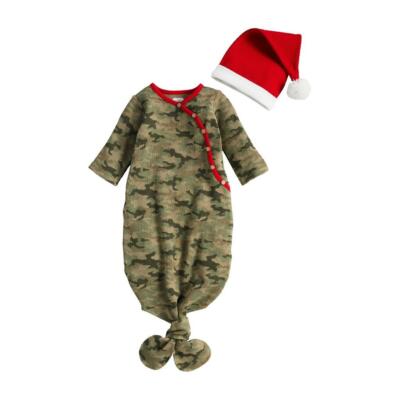 CAMO CHRISTMAS Baby Boys Take Me Home Sleep Gown Santa Hat Set