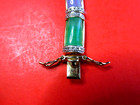 STERLING SILVER GEMSTONE BRACELET WOMANS STAMPED AMETHYST JET EMERALD VINTAGE EX — photo 6