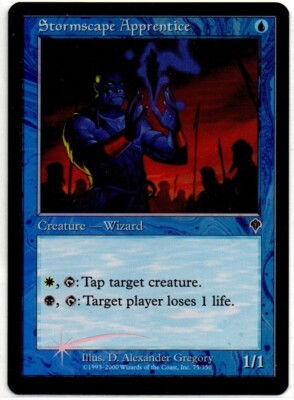 Magic Invasion 2000: #75/350 Stormscape Apprentice Common Foil TCG Karte Unbespielt