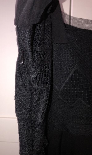 NWT Gorgeous Catherine Malandrino Balloon Sleeve Black Dress W/Cutout Size 0 - Picture 11 of 14