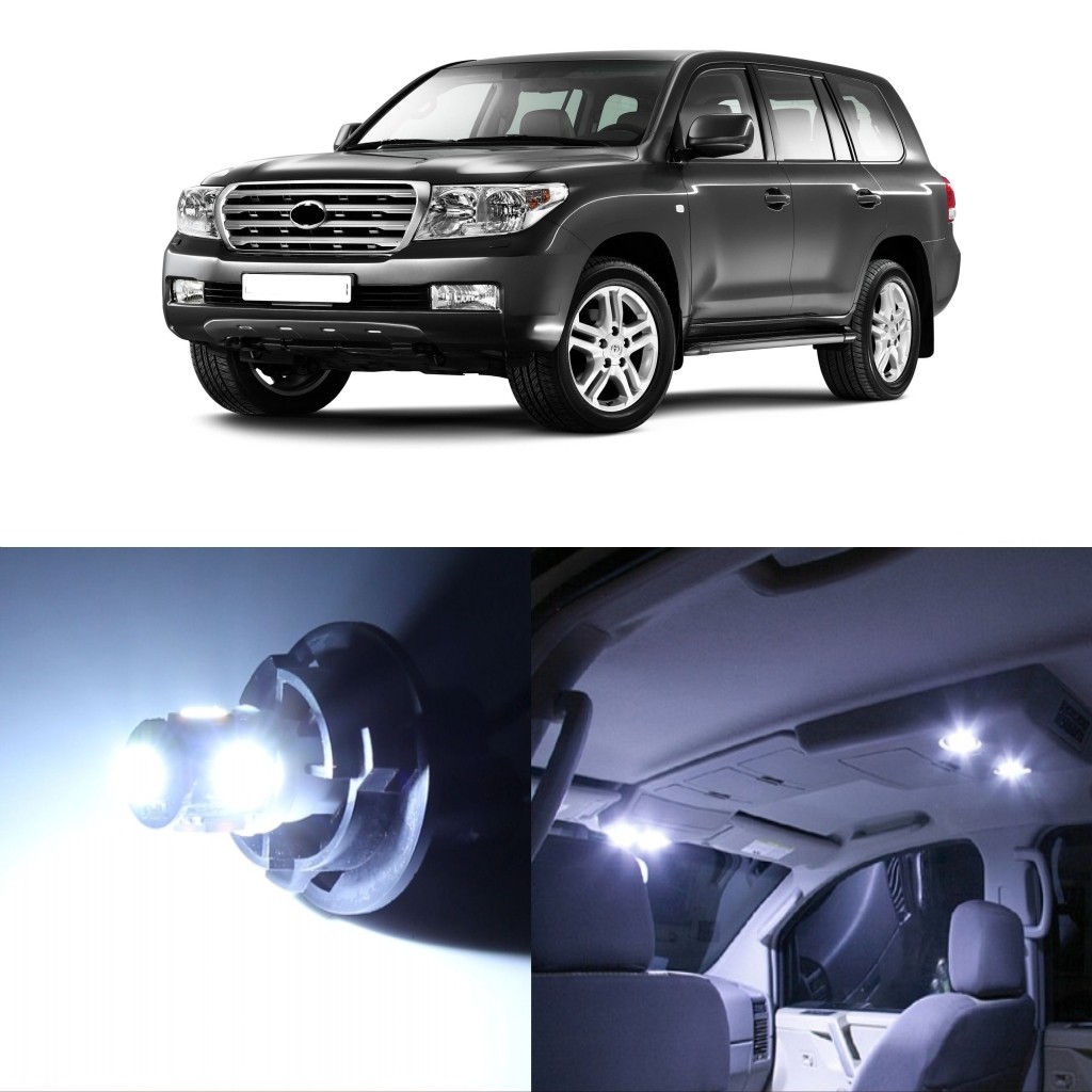 15 x White LED Interior Lights Kit For 1998 - 2015 Toyota Land