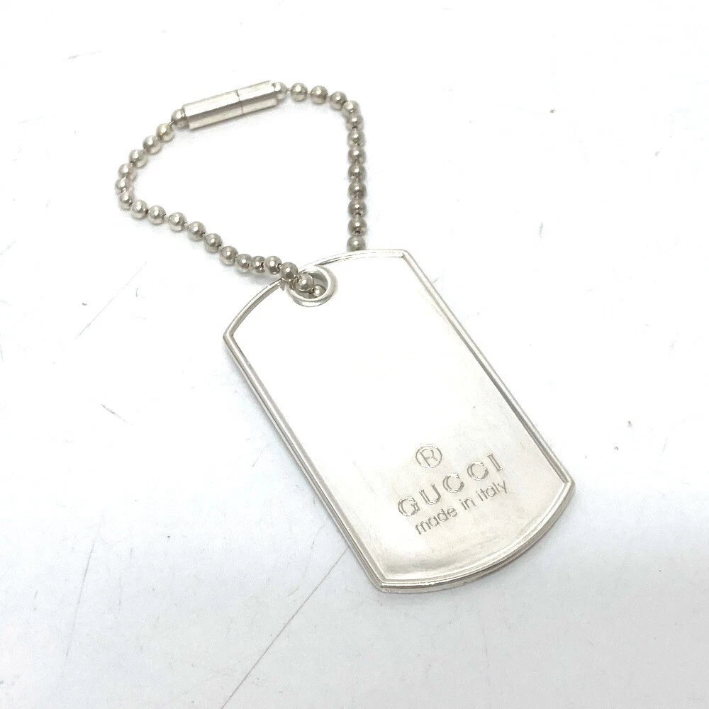 GUCCI Dock Tag Charm Porte clés Accessoires Porte clés SV925 Argent